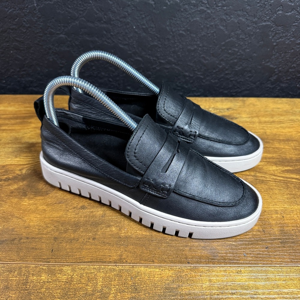 Vionic Uptown DX-04-2025 Black Leather Loafer Platform Sneaker Womens Size 6